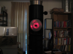 alignment seen with barlowed laser